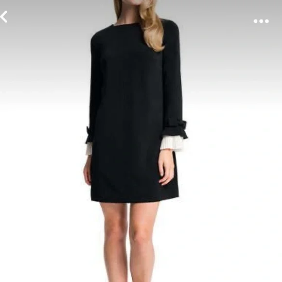 Cynthia Steffe | Dresses | Cynthia Steffe Black Willa Shift Pleated Cuffs  Size 2 Dress | Poshmark